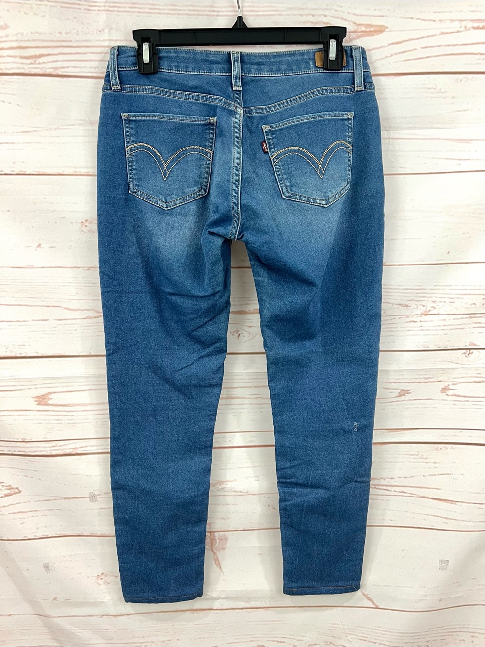 Vintage Y2K Levi’s Medium Blue Faded Wash Low Rise Skinny Crop Jeans 27 - Picture 4 of 8